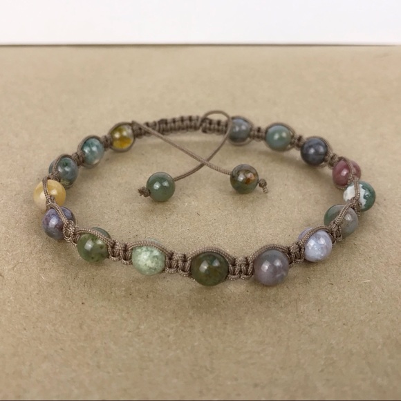 Handmade} Indian Agate Adjustable Bracelet - Picture 2 of 5